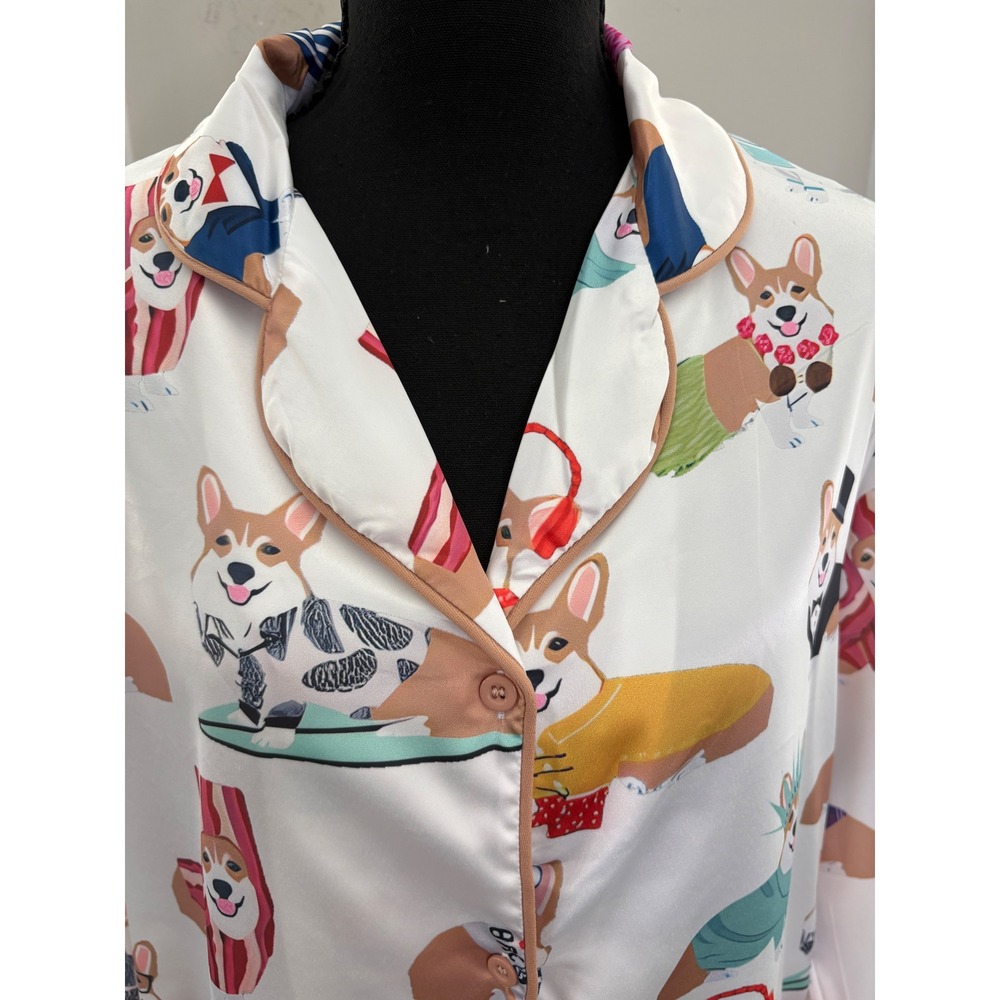Sheshow Corgi Print Pajama Set-M - Picture 2 of 12